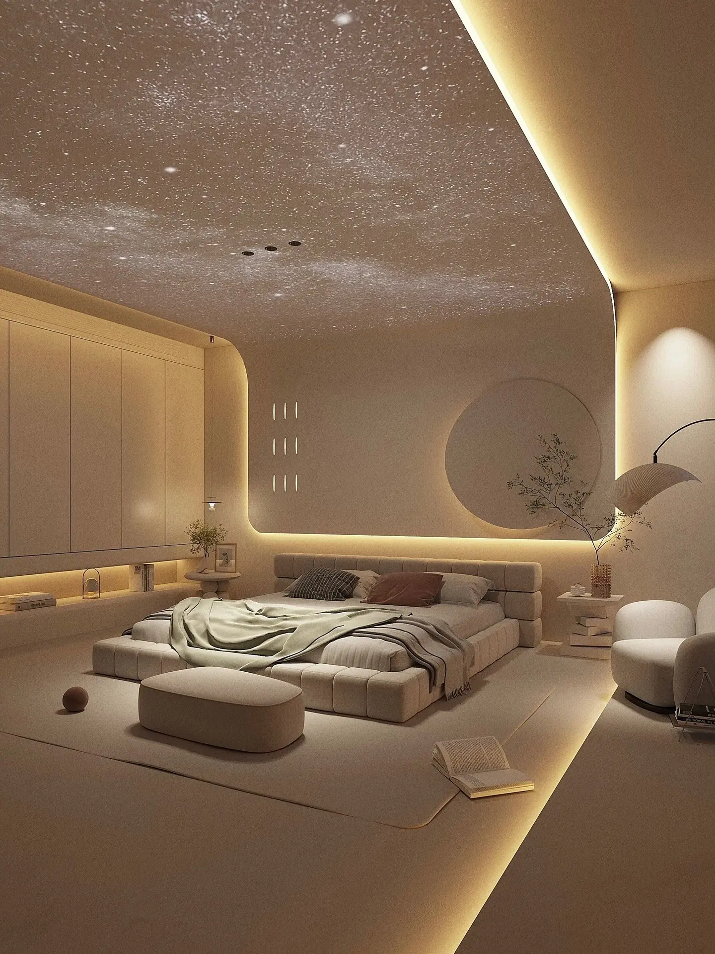 无主灯星空顶卧室设计