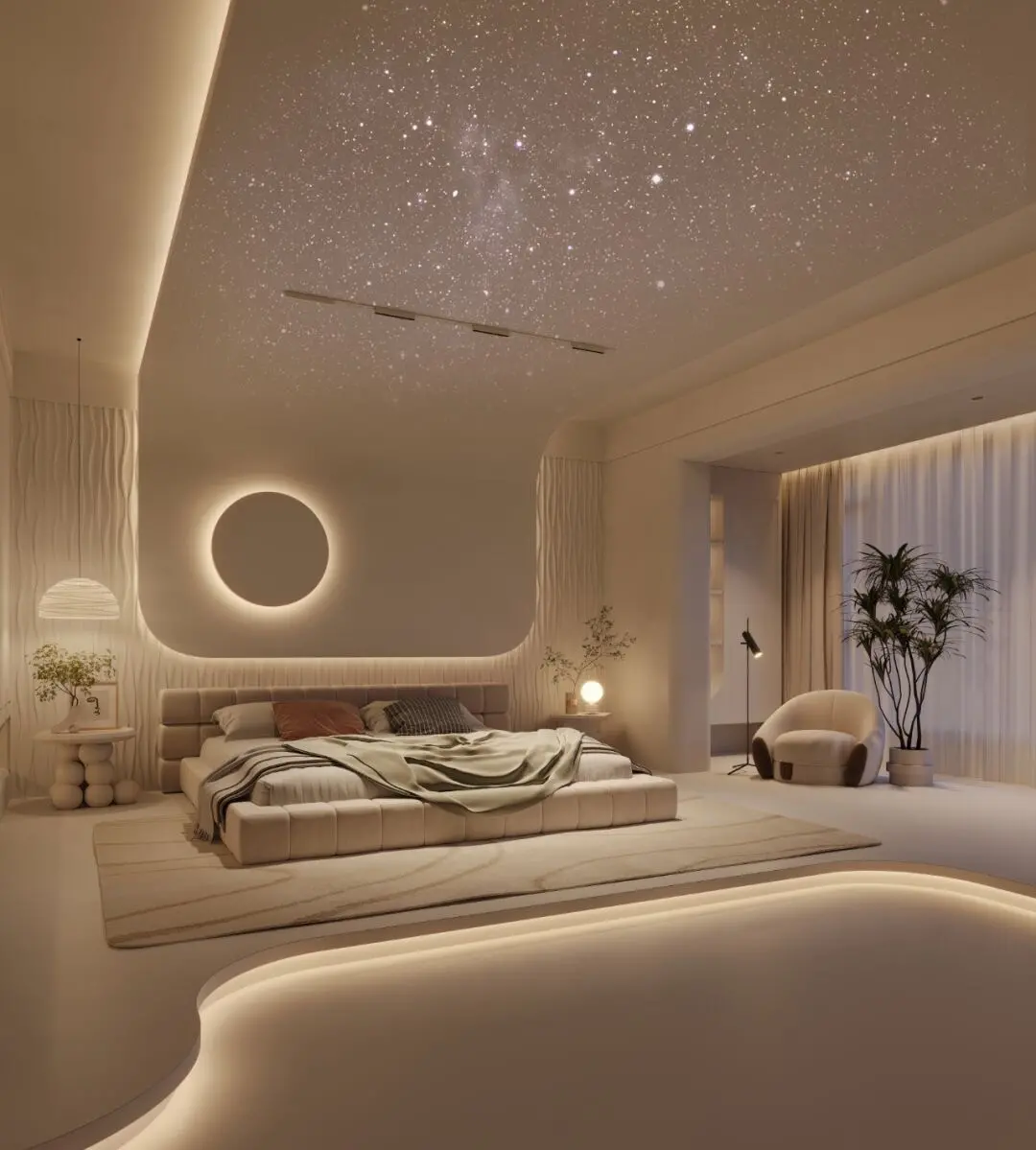 无主灯星空顶卧室设计